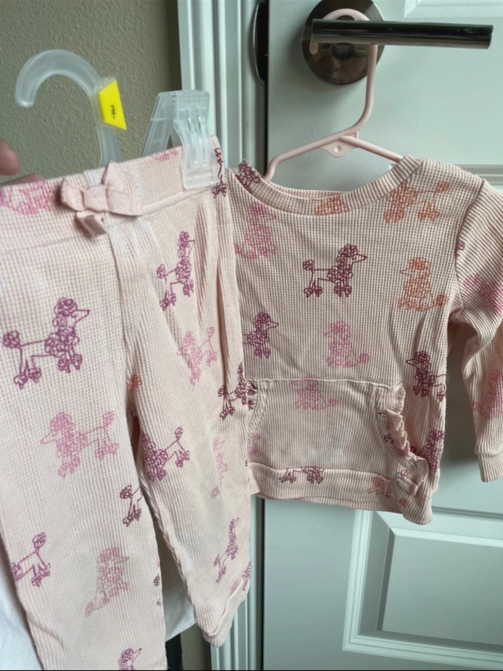 Garanimals Pink Waffle Knit Poodle Pajama Set